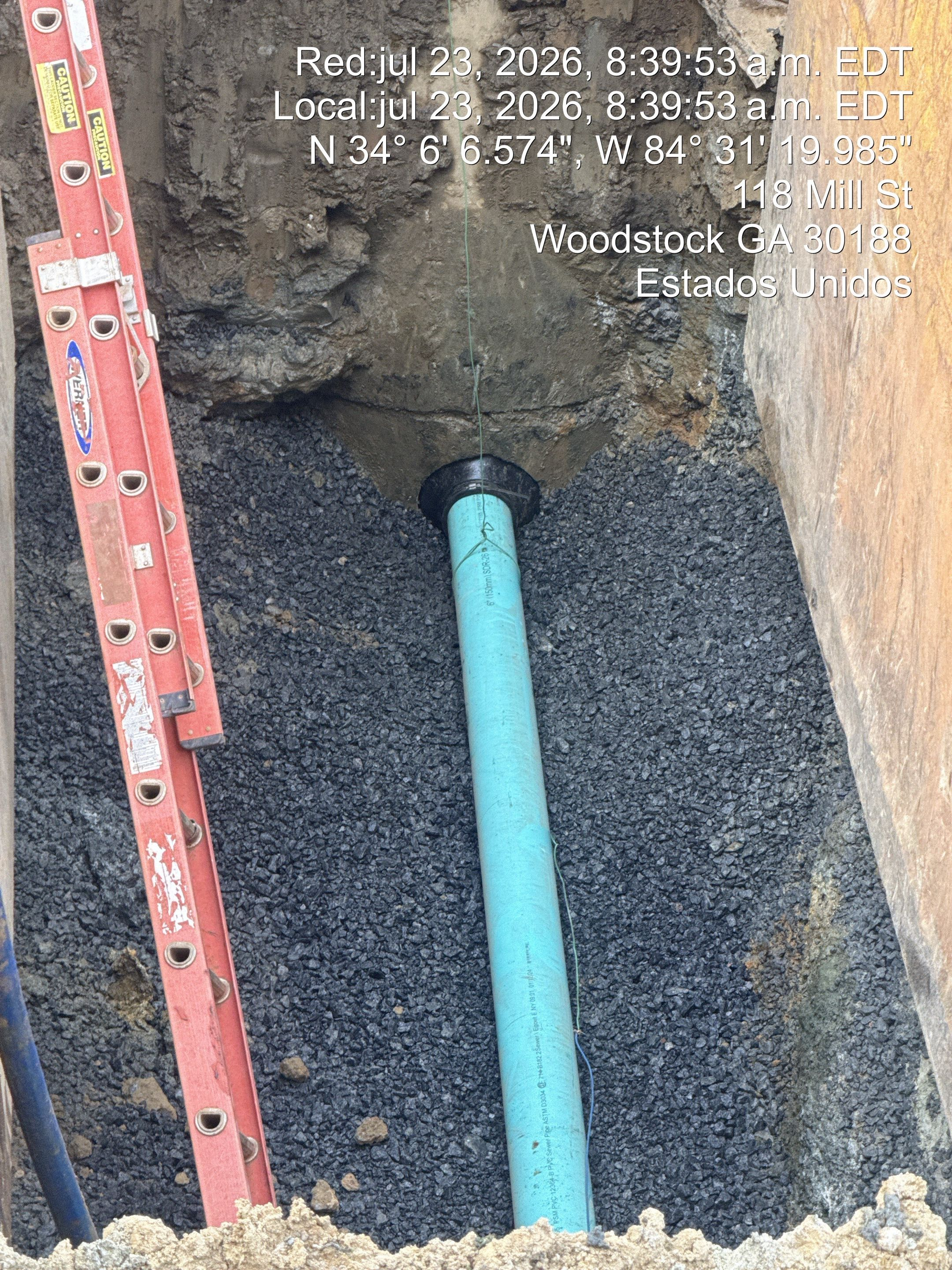 Sewer Line to Manhole Connection